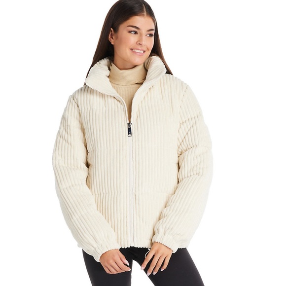 Koolaburra by Ugg - Ivory Corduroy Puffer Jacket, size Medium. - Picture 5 of 5